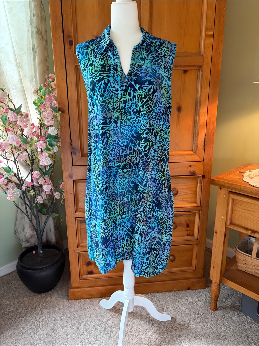 Bali Batiks Coral-Print Sundress